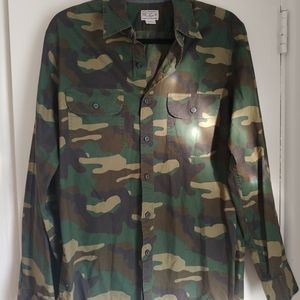 Jcrew Camo Button Down Cotton Mens Size Small